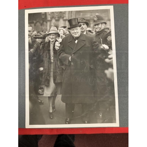 273 - Sir Winston Churchill: Blue leather bound album with pencil inscription on inside cover 'Royal Weddi... 