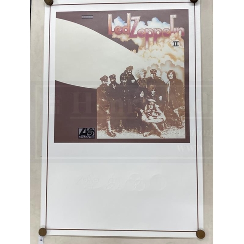 281 - Rock Music: Led Zeppelin II album poster with embossed lower section. 24ins. x 36ins.