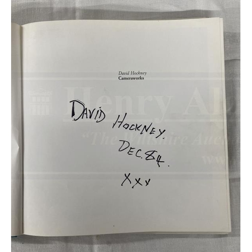 283 - Icons: Rare 1984 first edition of David Hockney's Cameraworks, hard cover with dust jacket, inscribe... 