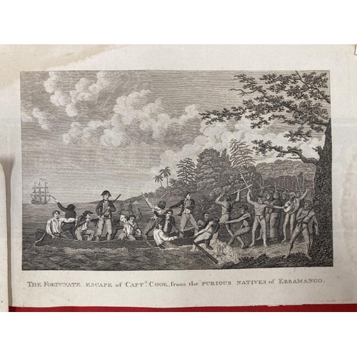 287 - Antique Engraving: Erramango and Captain Cook c1800 The fortunate escape of Capt. Cook from the furi... 