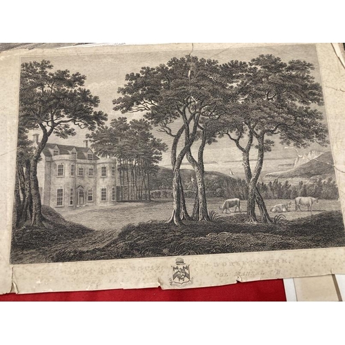 289 - Antique Engravings: Views and houses to include the North East View of Chidock Castle in Dorset, the... 