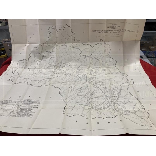 291 - Maps/Angling Interest: Map of Kashmir showing trout waters, reserved waters, protected waters, State... 