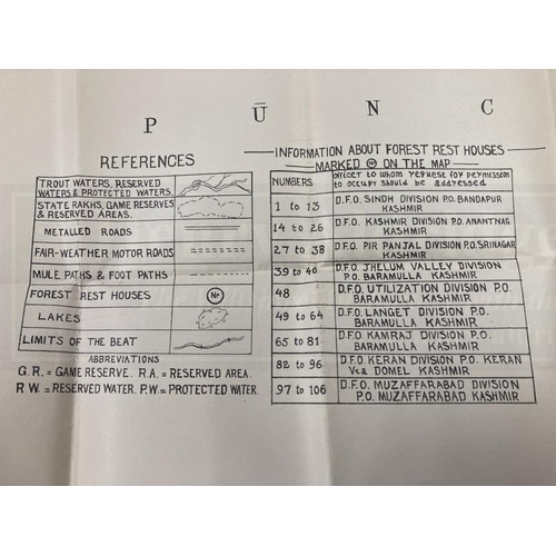 291 - Maps/Angling Interest: Map of Kashmir showing trout waters, reserved waters, protected waters, State... 