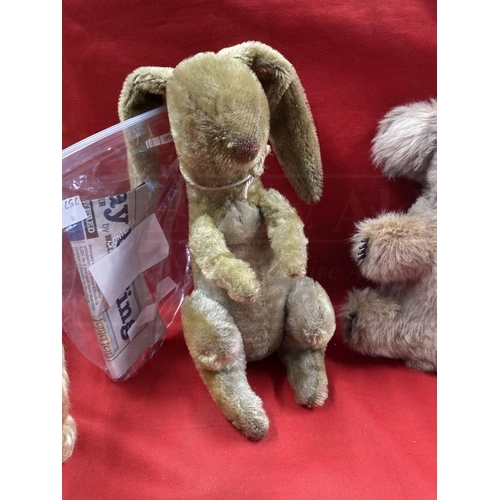 332 - Toys: Pre-war straw filled dog, long eared bunny (possibly Wilfred) from Pip, Squeak, and Wilfred, l... 