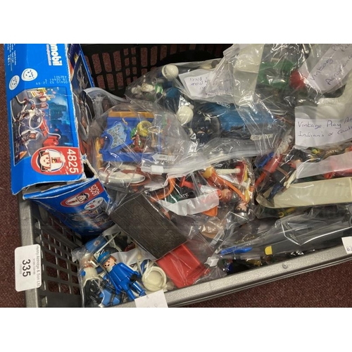 335 - Vintage Toys: Large collection of 1970s/1980s Playmobil figures, vehicles, play set, etc.