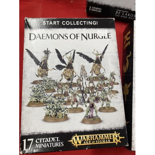 340 - Toys & Games: Warhammer unmade, boxed construction kits, models. Archaon Blood Thirster, Daemons of ... 