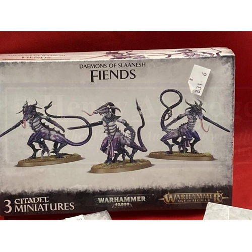 348 - Toys & Games: Warhammer construction kits, warriors. Slaves to Darkness x 3, Daemons of Slaanesh Dae... 