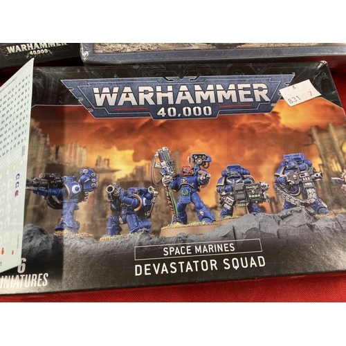 350 - Toys & Games: Warhammer construction kits, warriors. Space Marines, Scouts with sniper rifles x 2, P... 