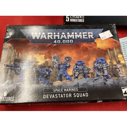 350 - Toys & Games: Warhammer construction kits, warriors. Space Marines, Scouts with sniper rifles x 2, P... 