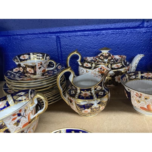 432 - Royal Crown Derby tea ware Imari pattern 2451, fifty-five pieces to include tea set, coffee set side... 