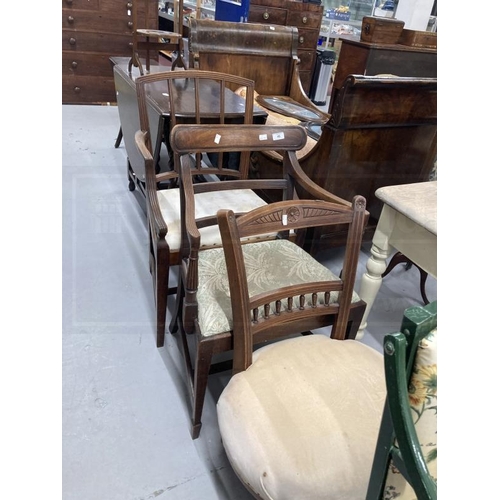 48 - 19th cent. and later dining chairs plus a 20th cent. Metamorphic child's highchair. (6)