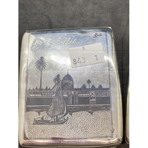 532 - Hallmarked Silver: Cigarette box presented Group Captain Agustine ap Ellis by Wing Commander Jan Amb... 