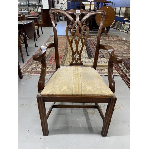 60 - 20th cent. Mahogany Chippendale style set dining or boardroom chairs, set of ten. Plus two carvers m... 