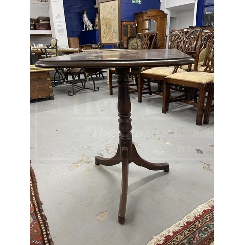 77 - 19th cent. Mahogany tilt top side table on single support.