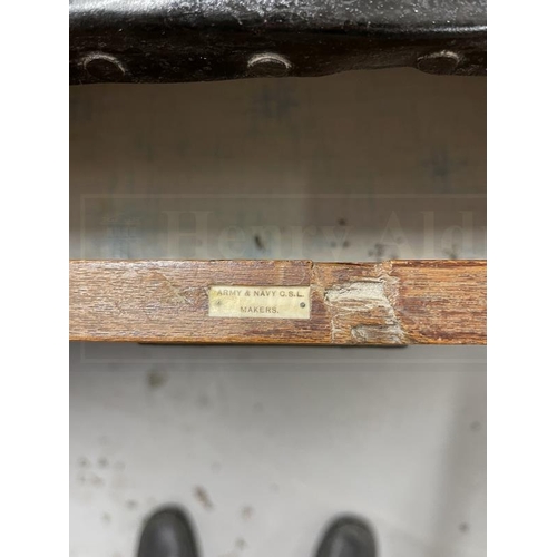 95 - Late 19th/early 20th cent. Campaign iron bound teak chest of three drawers with Army & Navy C.S.L ma... 