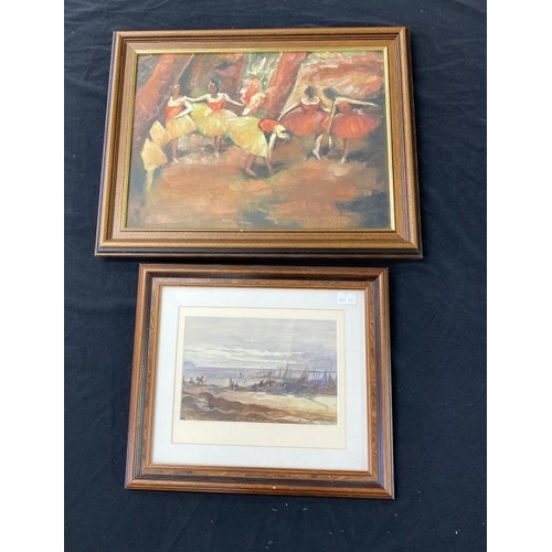 168 - Paintings: 19th century watercolour of fishing boats, unsigned, modern framing. Framed and glazed. 5... 