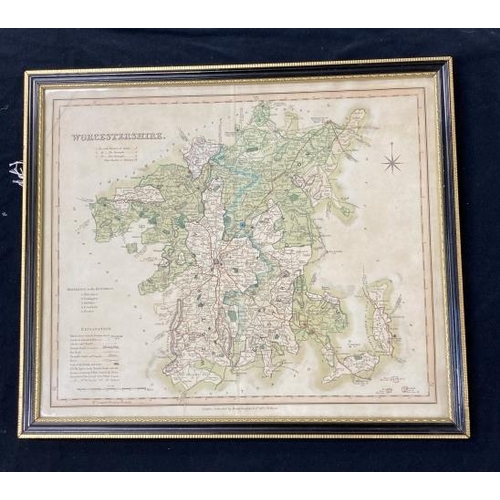 176 - Maps & Pictures: A framed and glazed map of Herefordshire 19¼ins. x 15ins. A framed & glazed map of ... 