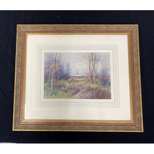 186 - Henry Stannard R.B.A. (1854-1933): Watercolour, Pheasant Shooting, signed lower left, bears label to... 