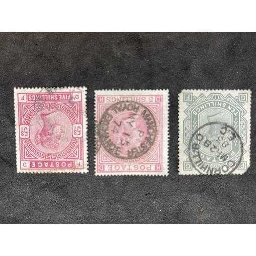 223 - Stamps: GB 1867-83, SG131 10/- (ten shilling) greenish-grey, plate 1, FG, slightly blued paper used,... 