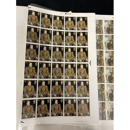 231 - Stamps: GB full sheets, half sheets and quarter sheets Queen Elizabeth 1950s-1960s including full SG... 