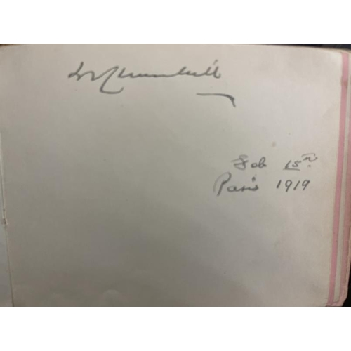 239 - World War One/Autographs: Extremely rare autograph book compiled by the receptionist at the Hotel Ma... 