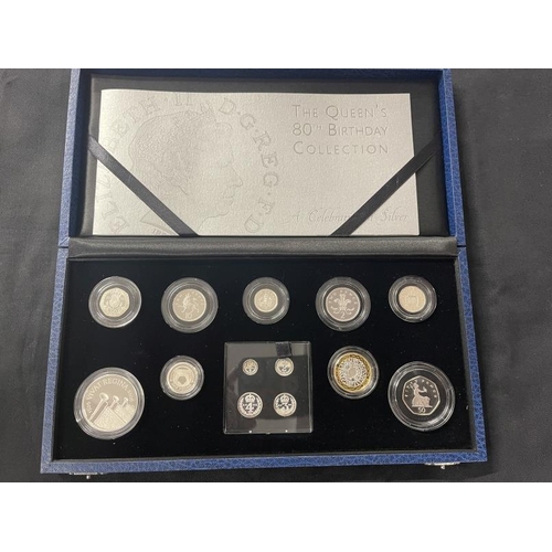 637 - Coins/Numismatics: A ROYAL MINT CELEBRATION IN SILVER 'THE QUEENS 80th BIRTHDAY COLLECTION 2006' SIL... 