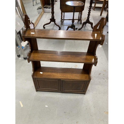 70 - 19th cent. Mahogany side table with front drawer and drop flaps on chamfered supports. 29ins. x 18in... 