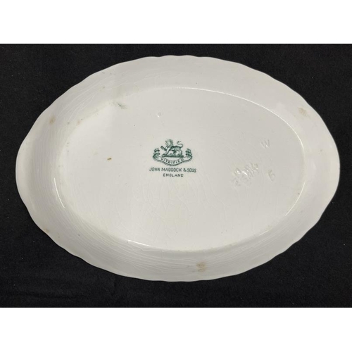 120 - WHITE STAR LINE: Rare John Maddock and Sons oval dish with green banded decoration. 8½ins.