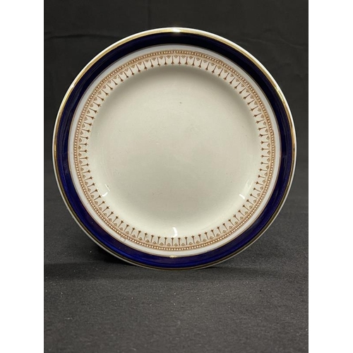 125 - WHITE STAR LINE: First-Class Mintons side plate, cobalt band with gilt decoration. 6½ins.