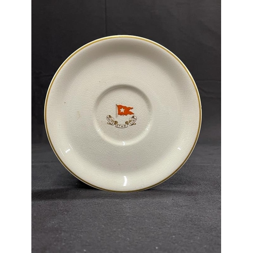 127 - WHITE STAR LINE: Ceramic bouillon dish with house flag to centre. 7½ins.