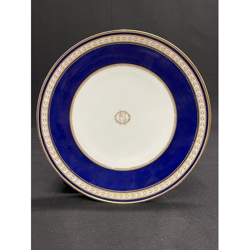 132 - WHITE STAR LINE: Unusual cobalt blue and gilt a la carte dinner plate.