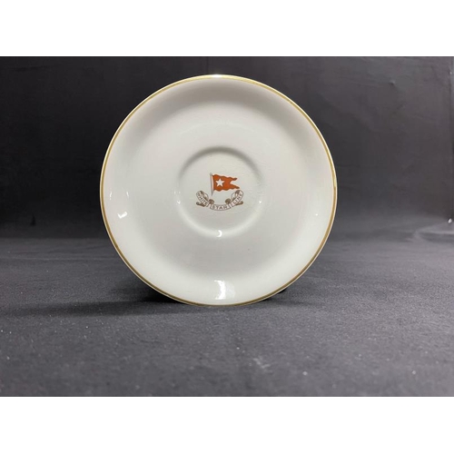 135 - WHITE STAR LINE: Second-Class bouillon saucer with gilt rim. 7½ins.