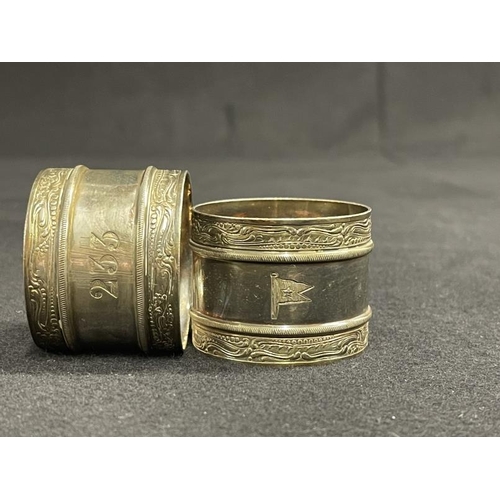 164 - WHITE STAR LINE: A rare pair of late 19th/early 20th century napkin rings numbered 265 and 233.