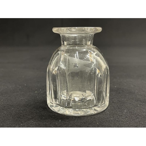 182 - WHITE STAR LINE: Cut glass ink pot. 3ins.