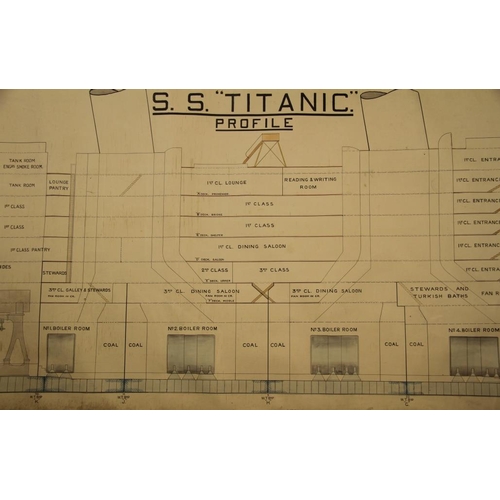 236 - R.M.S. TITANIC: Unique original plan used throughout the British Titanic Enquiry, quite simply one o... 