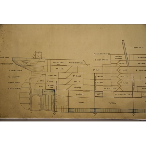 236 - R.M.S. TITANIC: Unique original plan used throughout the British Titanic Enquiry, quite simply one o... 