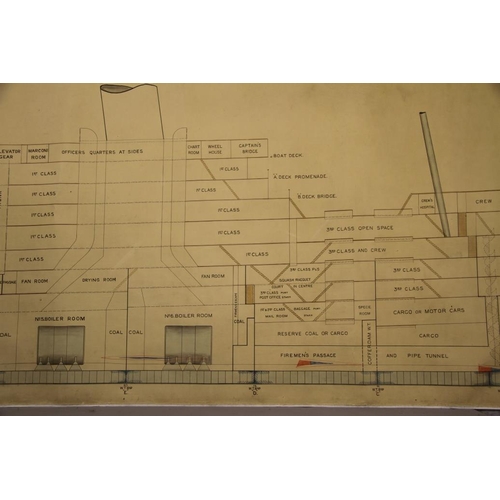 236 - R.M.S. TITANIC: Unique original plan used throughout the British Titanic Enquiry, quite simply one o... 