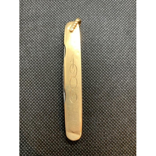 237 - R.M.S. TITANIC CAPTAIN E.J SMITH: A personalised gold pocket knife the sides alternately engraved EJ... 