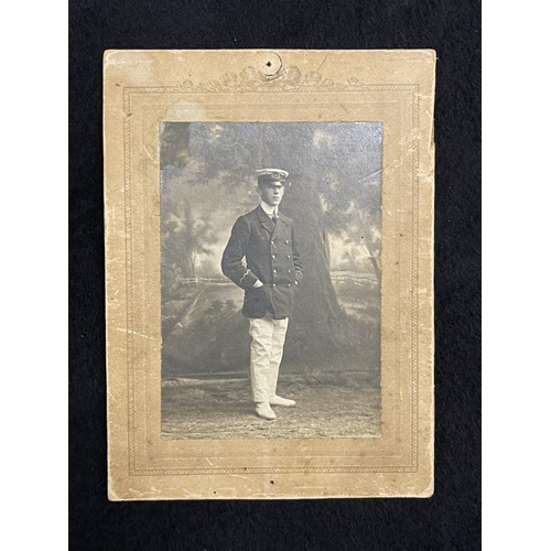 243 - R.M.S. TITANIC. THE HAROLD COTTAM COLLECTION: An exceptional formal portrait of Harold in his Marcon... 