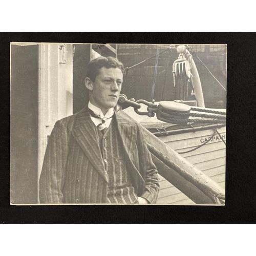 244 - R.M.S. TITANIC. THE HAROLD COTTAM COLLECTION: A superb oversize press photograph taken on the deck o... 