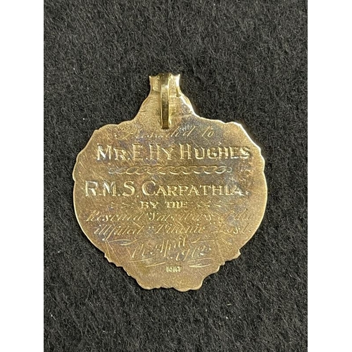 246 - R.M.S. TITANIC: One of the rarest medals relating to the Titanic story in existence today. A Gold Ca... 