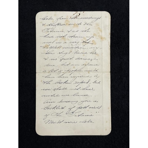 249 - R.M.S. TITANIC: First Class passenger Stanley May onboard letter written April 11th 1912 at 11am. Th... 