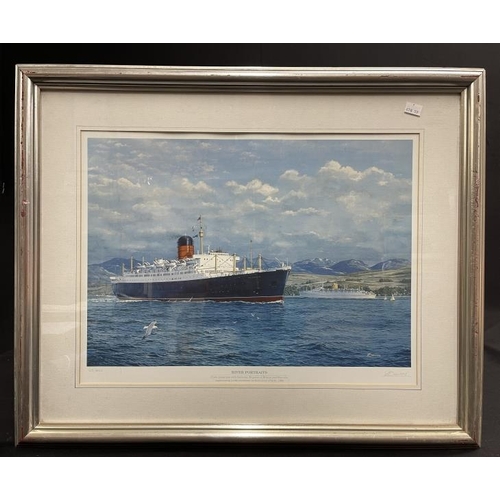 28 - CUNARD: Set of three limited edition prints. After E. Bauwen's Home Waters 510/750, Fit For A Queen ... 