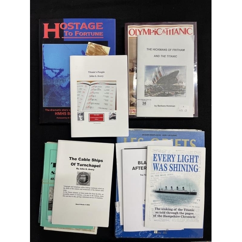 38 - R.M.S. TITANIC: Collection of reference volumes to include, The Hickmans of Fritham, Every Light was... 