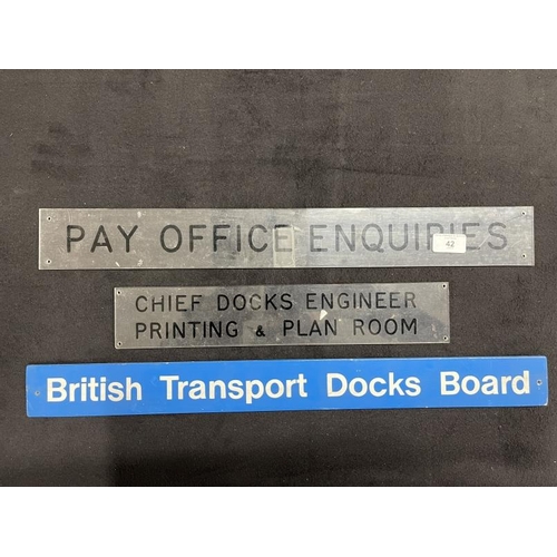 42 - OCEAN LINER: Set of three signs from Southampton Dockhouse, this building was demolished in the 1970... 