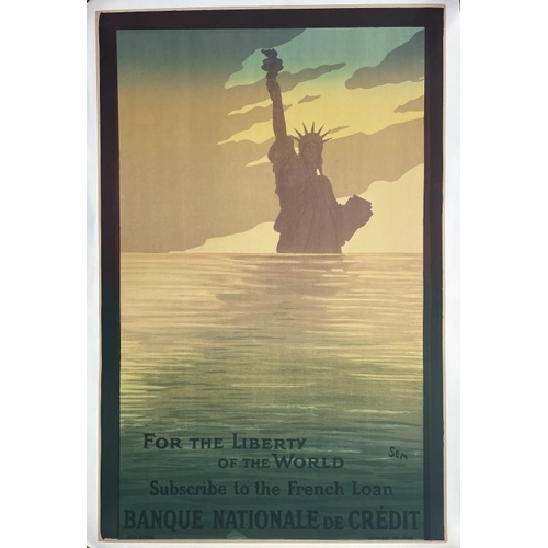 91 - TRAVEL POSTERS: Banque Nationale De Credit Statue of Liberty by SEM (Georges Goursat 1863-1934), ano... 