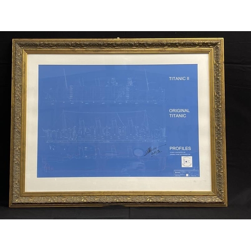 98 - R.M.S. TITANIC: A rare blueprint profile design drawing for Titanic II. This ship was intended to be... 