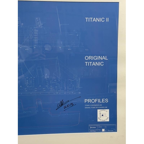 98 - R.M.S. TITANIC: A rare blueprint profile design drawing for Titanic II. This ship was intended to be... 