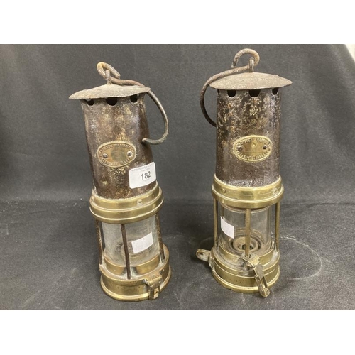 182 - Miners Safety Lamps: Late 19th cent. Evan Thomas & Williams, Aberdare, stamped 284 on the reservoir ... 