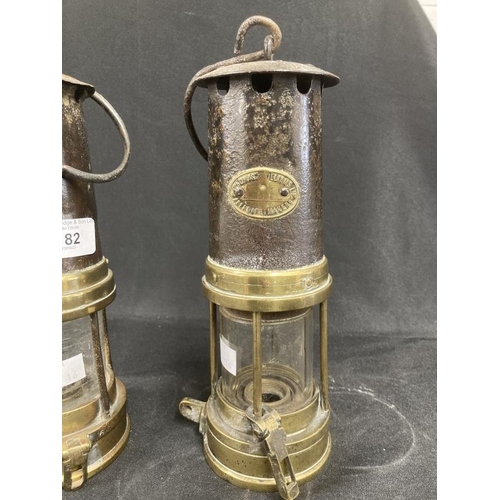 182 - Miners Safety Lamps: Late 19th cent. Evan Thomas & Williams, Aberdare, stamped 284 on the reservoir ... 